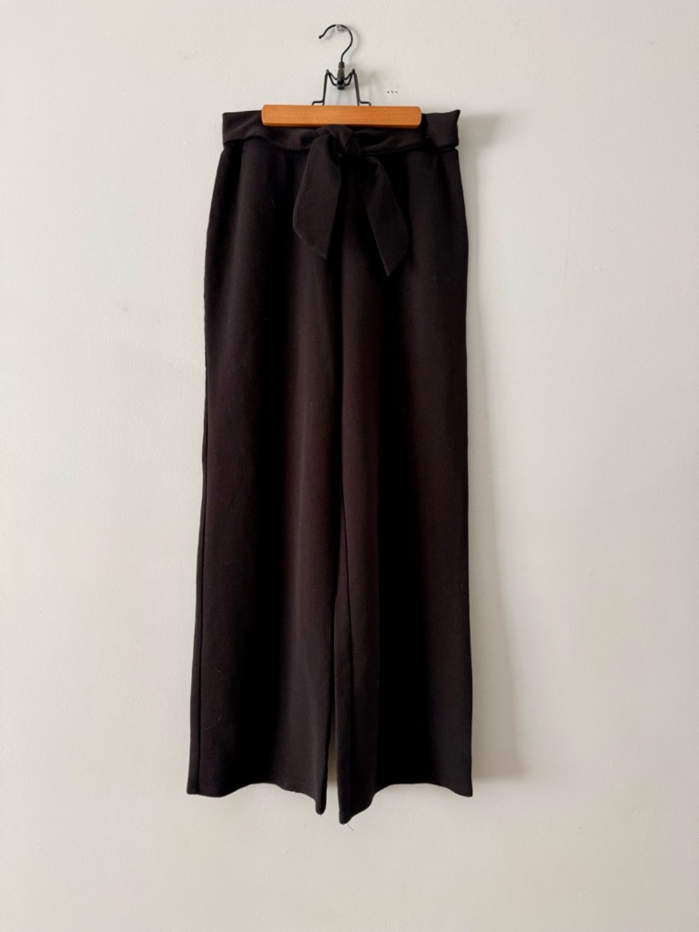 ModCloth Black High-Waist Wide Leg Pants with Tie Belt